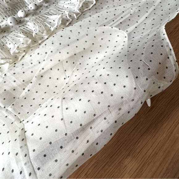 Vintage Betsey Johnson Polka Dot Henley Ruffle Dress - Picture 15 of 16